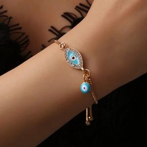 Gold Evil Eye Adjustable Bracelet